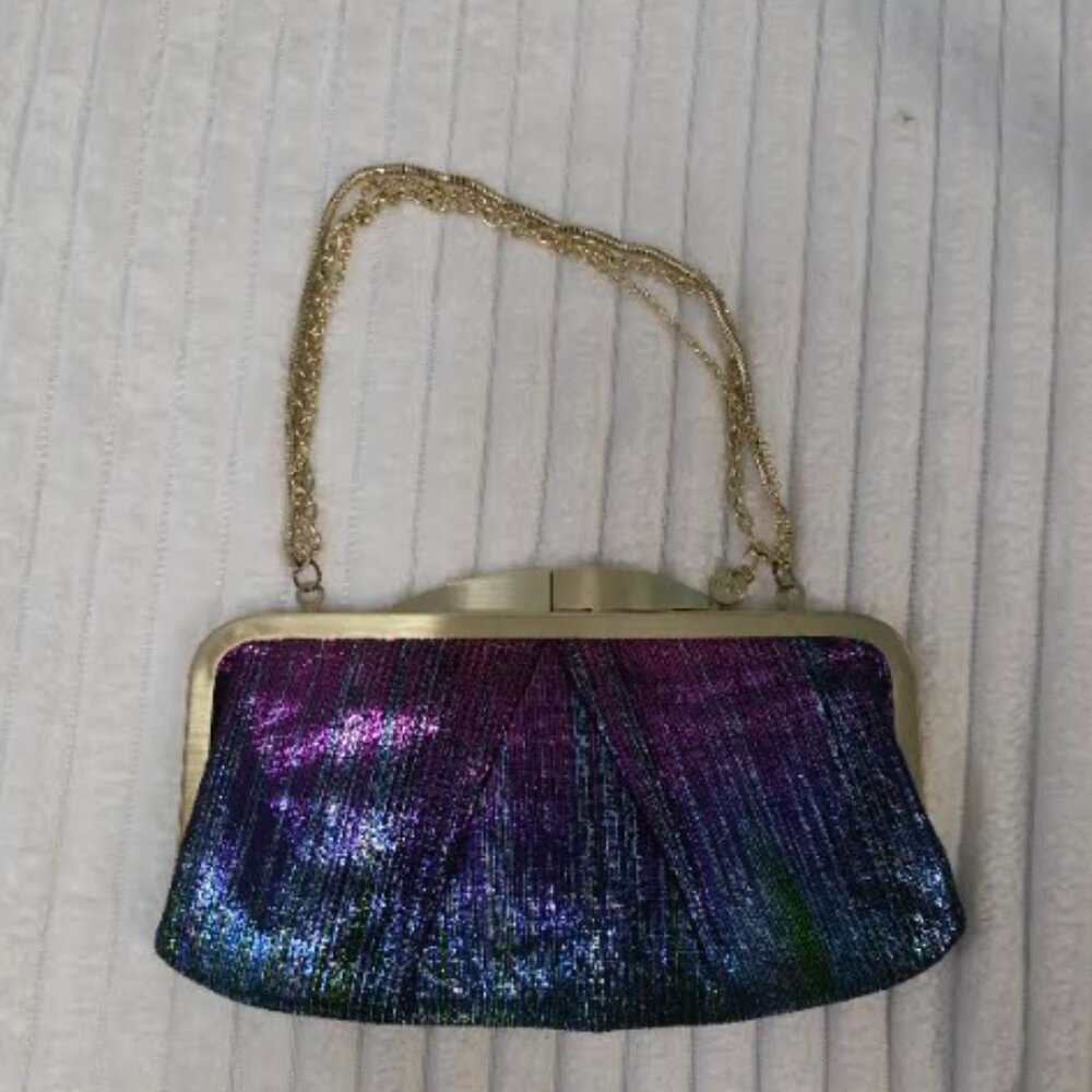 HOBO  Lauren clutch wallet in iridescent leather.